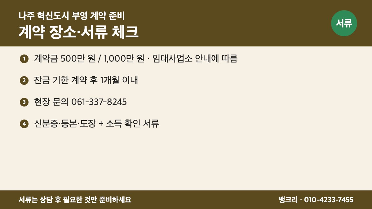 나주혁신부영 보증금대출 필요서류 이미지
